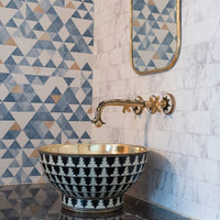 Handcrafted Gooseneck Wood & Brass Wall Mounted faucet, Hot and Cold Bathroom Faucet Wood & Brass Wall Faucet