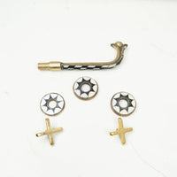Handcrafted Gooseneck Wood & Brass Wall Mounted faucet, Hot and Cold Bathroom Faucet Wood & Brass Wall Faucet