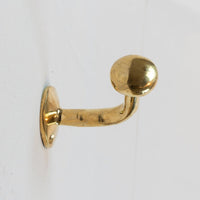 Set of 3 Handcrafted Unlacquered Brass Hooks For Wall - Brass Hooks For Bathroom Set of Handcrafted Unlacquered Brass Hooks For Wall