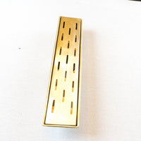 Solid Brass Linear Floor Drain, Unlacquered Rectangular Shower Drain