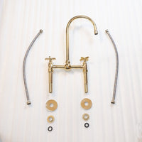 The Brass Bridge Kitchen Faucet With Sprayer - Brassna
