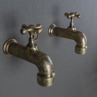Unlacquered Wall Mount Brass Faucet, Moroccan Wall Faucet For Powder Room The Mghribi Wall Mount Faucet