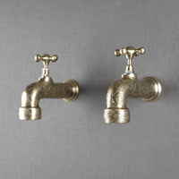 Unlacquered Wall Mount Brass Faucet, Moroccan Wall Faucet For Powder Room The Mghribi Wall Mount Faucet