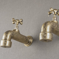 Unlacquered Wall Mount Brass Faucet, Moroccan Wall Faucet For Powder Room The Mghribi Wall Mount Faucet