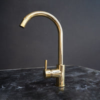 Unlacquered Brass Kitchen Faucet, Handcrafted 360 Degree Swivel, Single Handle, One Hole Faucet Brass Faucet 360 Degree