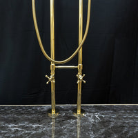 Unlacquered Brass Floor Mount Bath Tub Filler - Brassna
