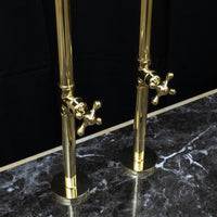 Unlacquered Brass Floor Mount Bath Tub Filler - Brassna
