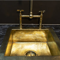 Solid Unlacquered Brass Undermount Hammered Sink, Kitchen Bar Sink, Island Sink, Outdoor Sink Island Solid Undermount Brass Sink