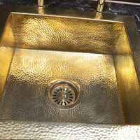 Solid Unlacquered Brass Undermount Hammered Sink, Kitchen Bar Sink, Island Sink, Outdoor Sink Island Solid Undermount Brass Sink SP