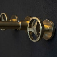 Unlacquered Brass Wall Mounted Faucet With Round Handles, Brass Faucet For Kitchen And Bathroom Unlacquered Brass Wall Mounted Faucet With Round Handles