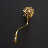 Unlacquered Brass Wash Foot Faucet, Traditional Solid Brass Outdoor Faucet with Cross Handle Unlacquered Brass Wash Foot Faucet