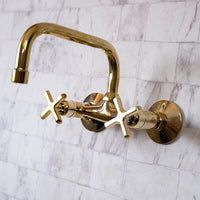 Wall Mounted Unlacquered Brass Faucet - Brassna