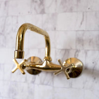 Wall Mounted Unlacquered Brass Faucet - Brassna