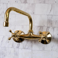 Wall Mounted Unlacquered Brass Faucet - Brassna