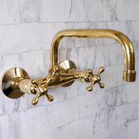Wall Mounted Unlacquered Brass Faucet - Brassna