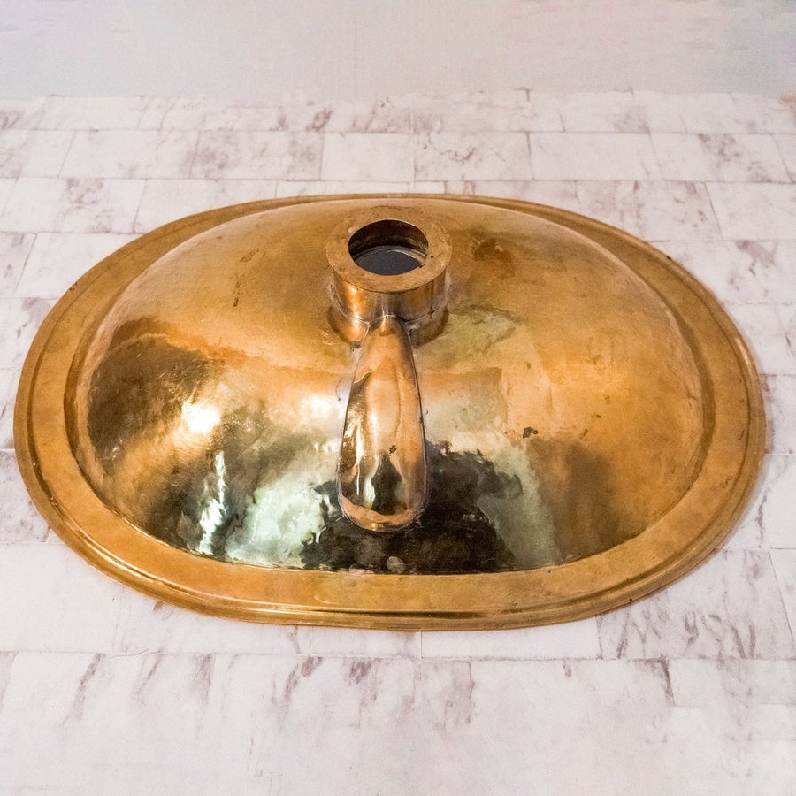 Wood And Brass Handcrafted Bathroom Sink - Brassna