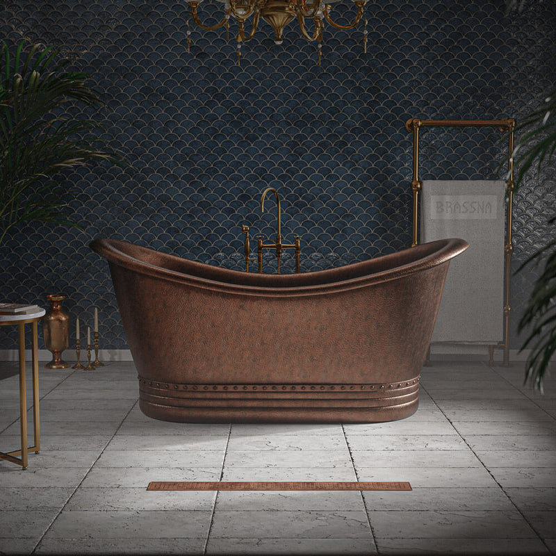 Handcrafted Solid Brass Anina Copper Bathtub Tub Filler | Brassna