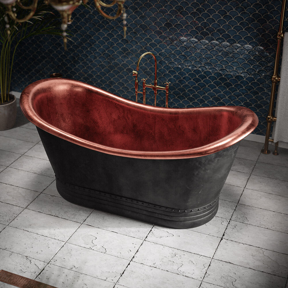 Handcrafted Solid Brass Matte Black Bathtub Tub Filler - Detail View | Brassna