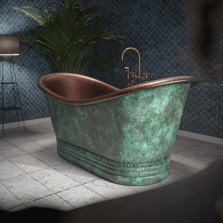 Green bathtub, Bathtub size, Bathtub measurement, Copper bathtub,  Bathtub Blue Green Patina