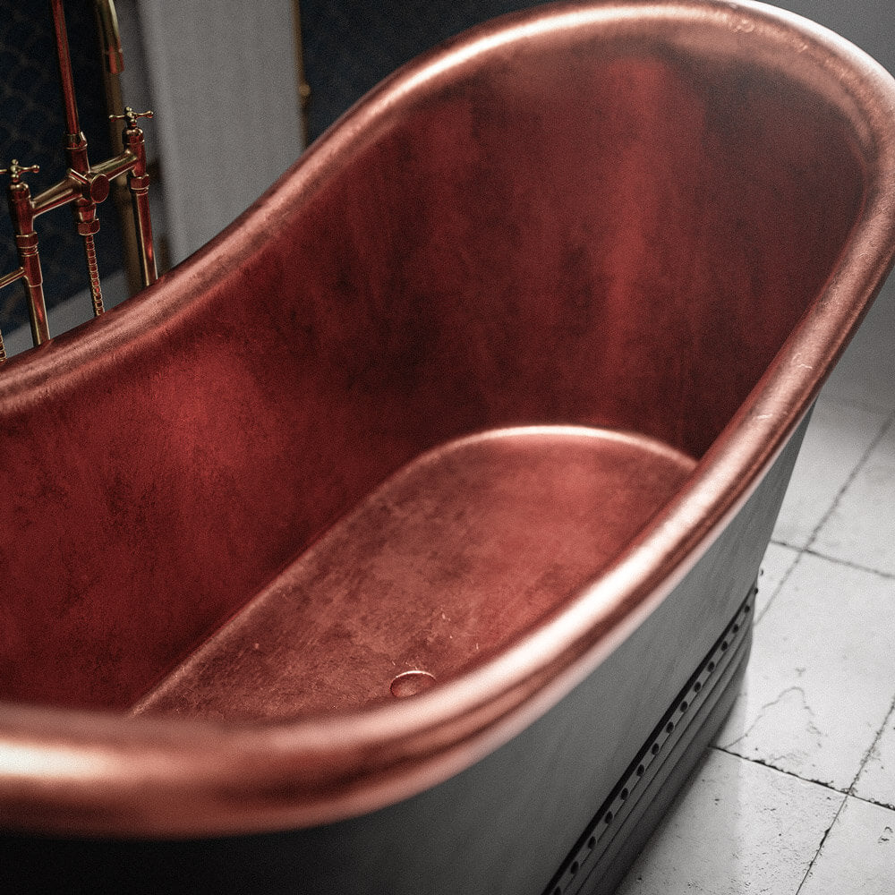 Handcrafted Solid Brass Matte Black Bathtub Tub Filler - Detail View | Brassna