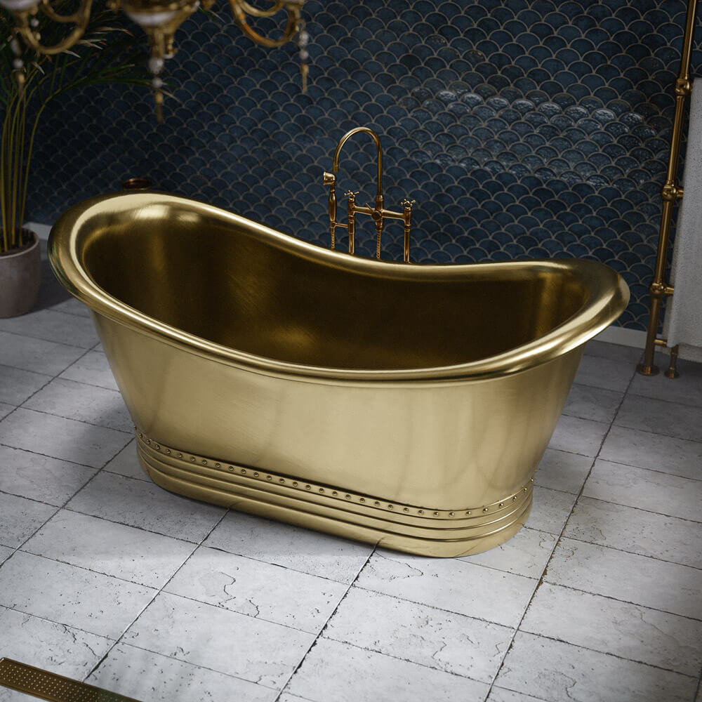 Royal Brass Bathtub | Solid Brass — Brassna Royal Brass Bathtub
