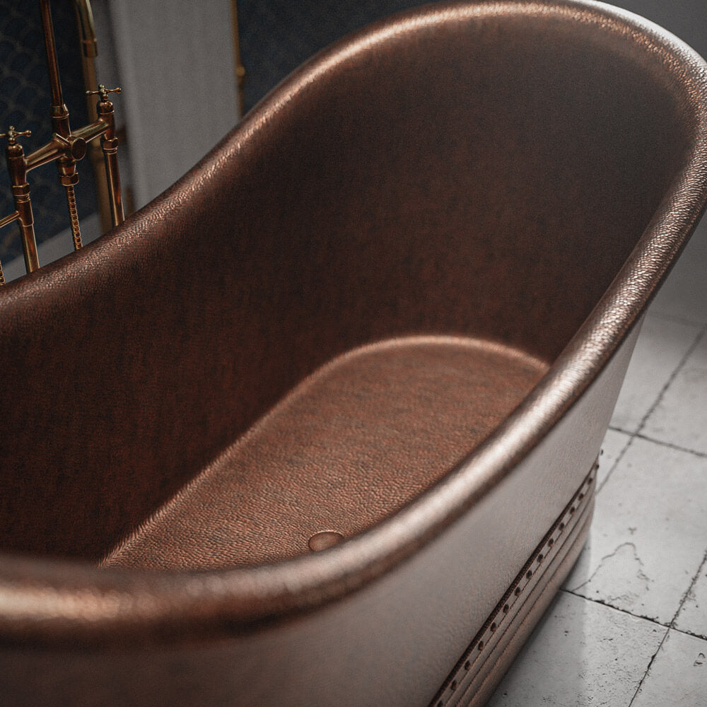 Handcrafted Solid Brass Anina Copper Bathtub Tub Filler - Detail View | Brassna