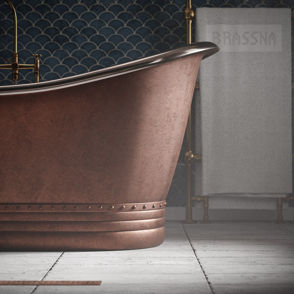 London Copper Bathtub | Solid Brass — Brassna London Copper Bathtub
