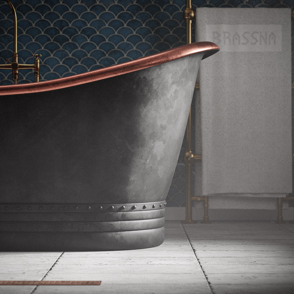 Handcrafted Solid Brass Matte Black Bathtub Tub Filler - Detail View | Brassna