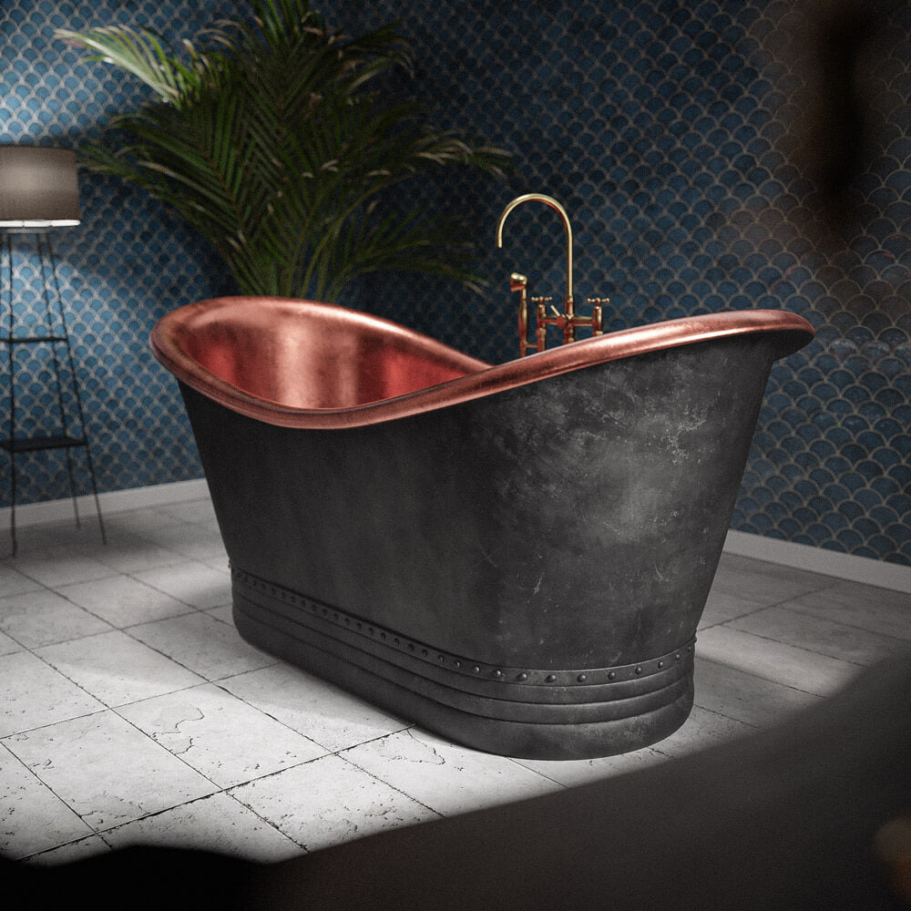 Handcrafted Solid Brass Matte Black Bathtub Tub Filler - Detail View | Brassna
