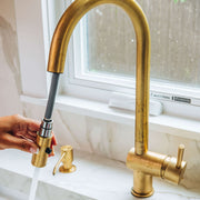  Brass Pull-Down Kitchen Faucet
