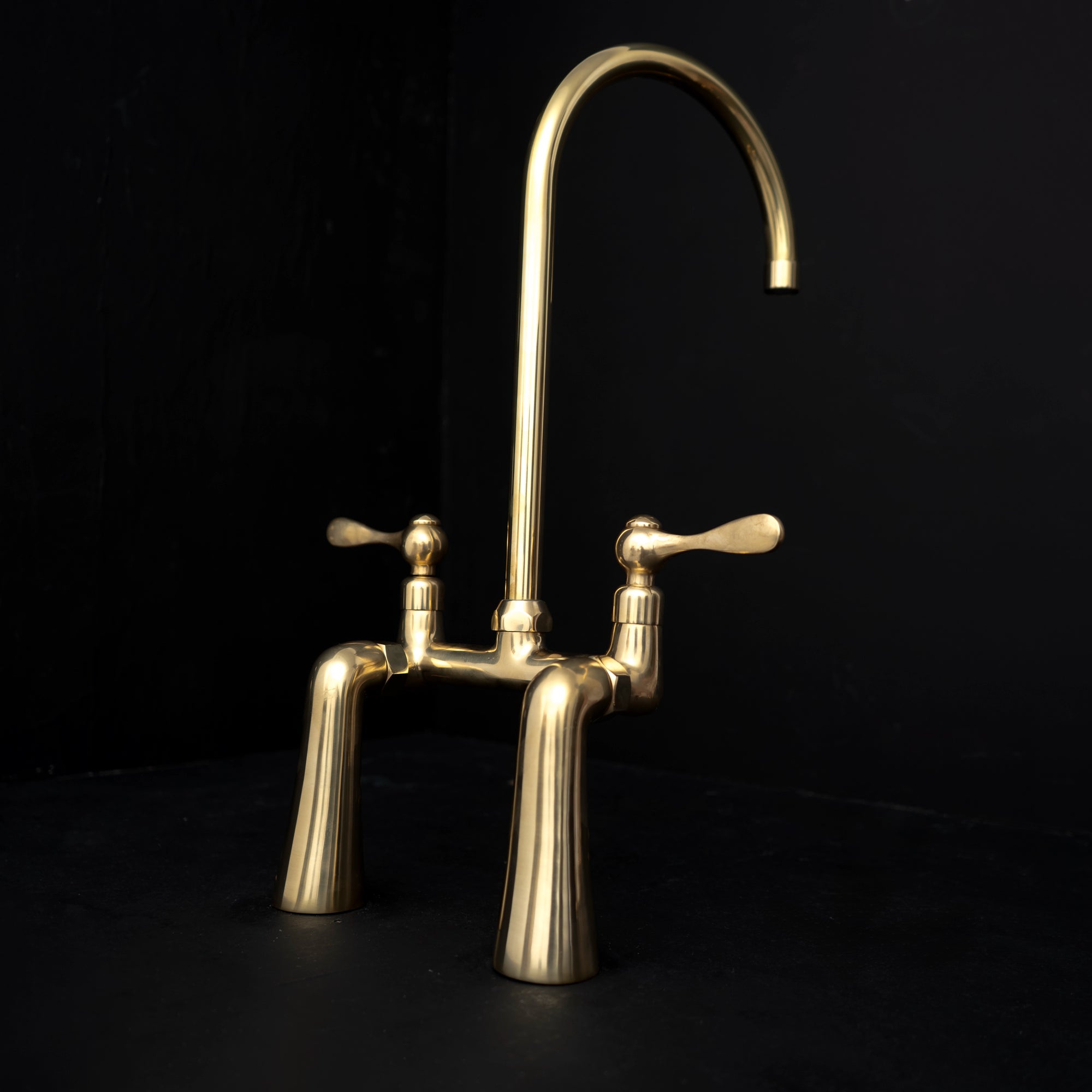 Handcrafted Solid Brass Harmony Brass Bridge Kitchen Faucet Kitchen Faucet - Detail View | Brassna