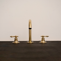 Premium Solid Brass Deck Mount Faucet – Timeless Bathroom Basin Tap