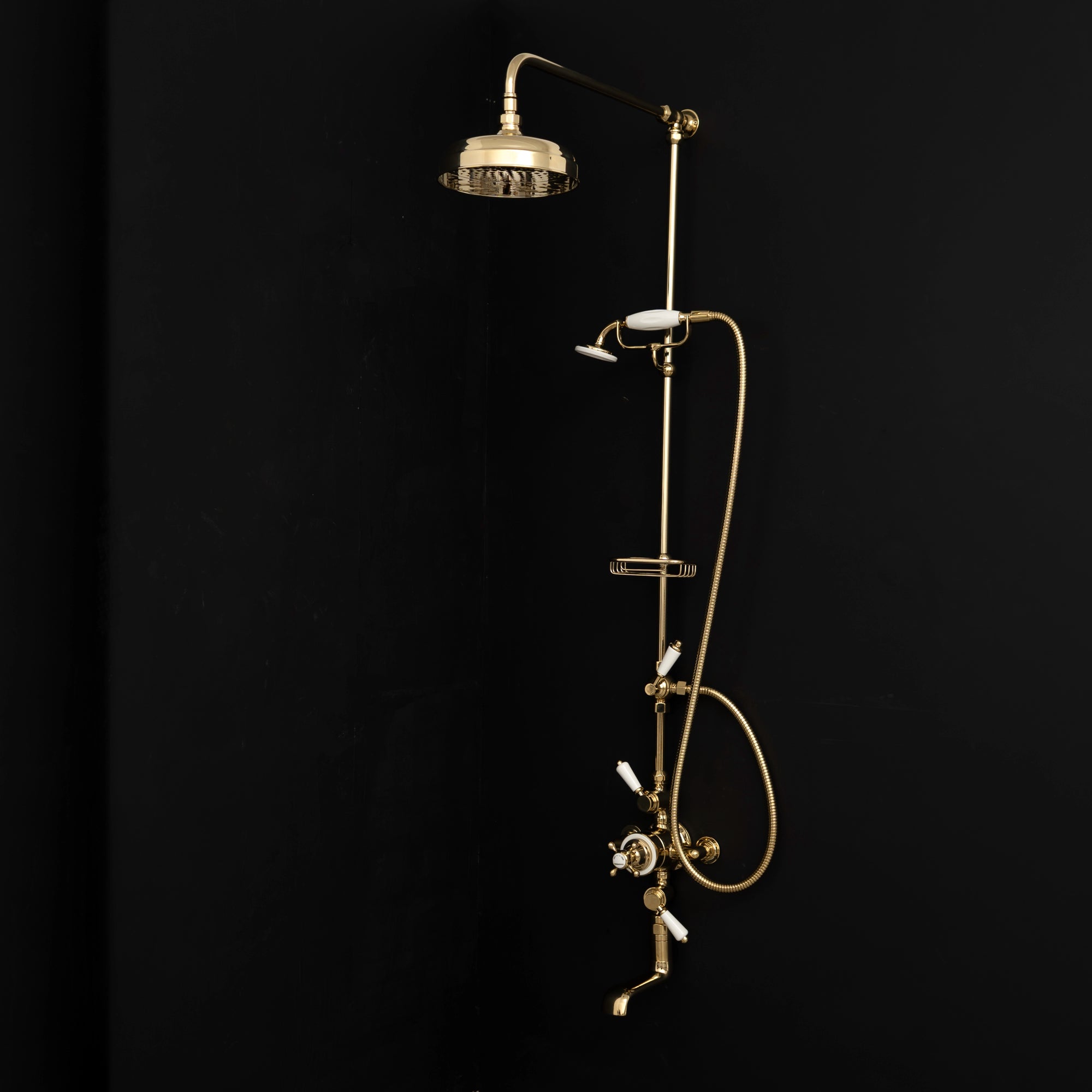 Handcrafted Solid Brass All-in-One Thermostatic Shower System - Detail View | Brassna