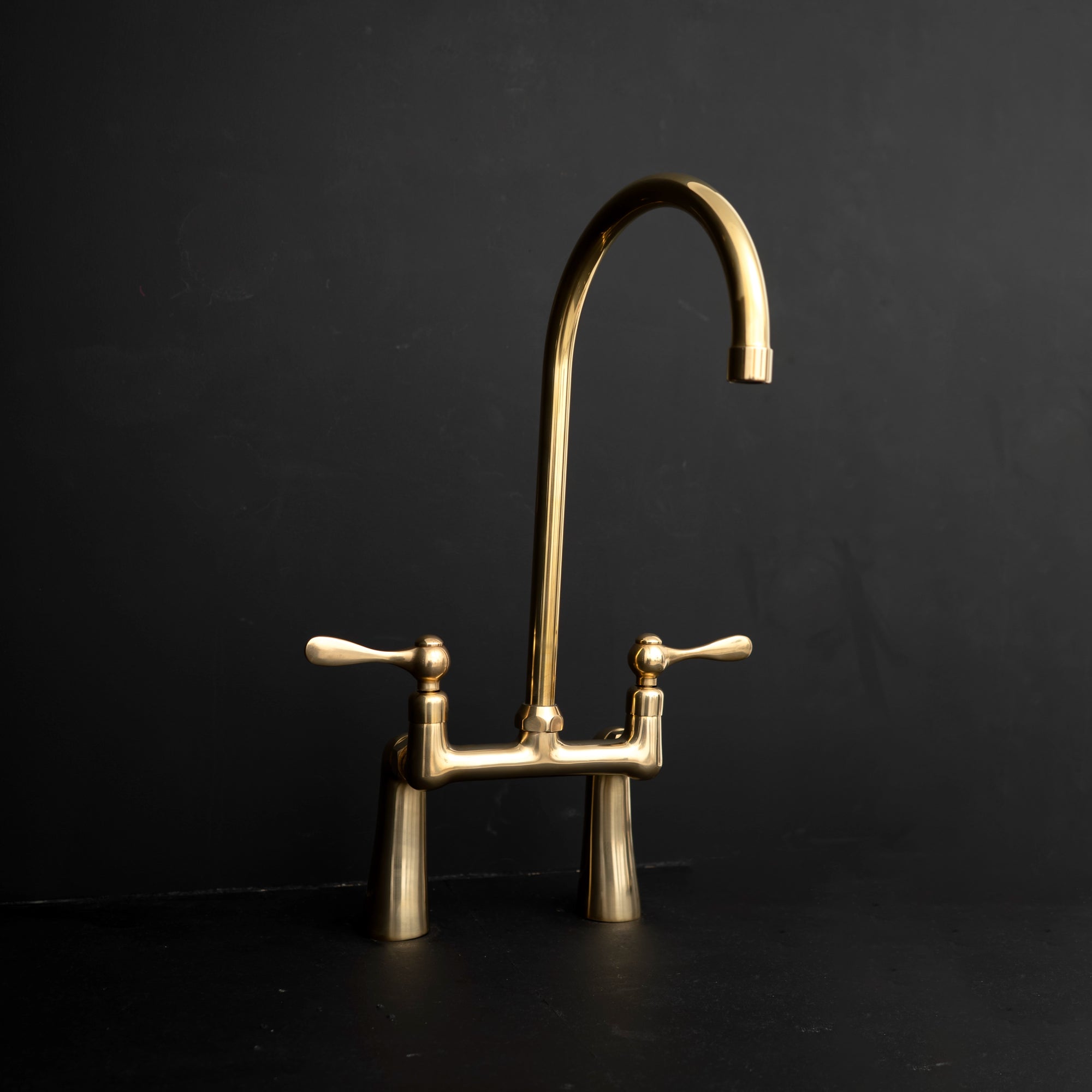Handcrafted Solid Brass Harmony Brass Bridge Kitchen Faucet Kitchen Faucet - Detail View | Brassna