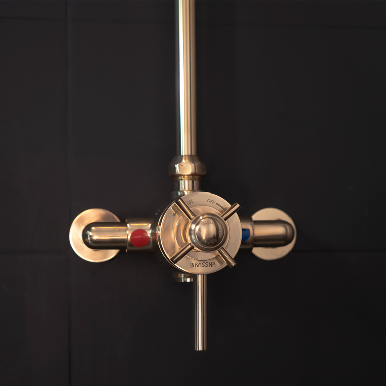 Traditional Dual Control Exposed Thermostatic Shower Set