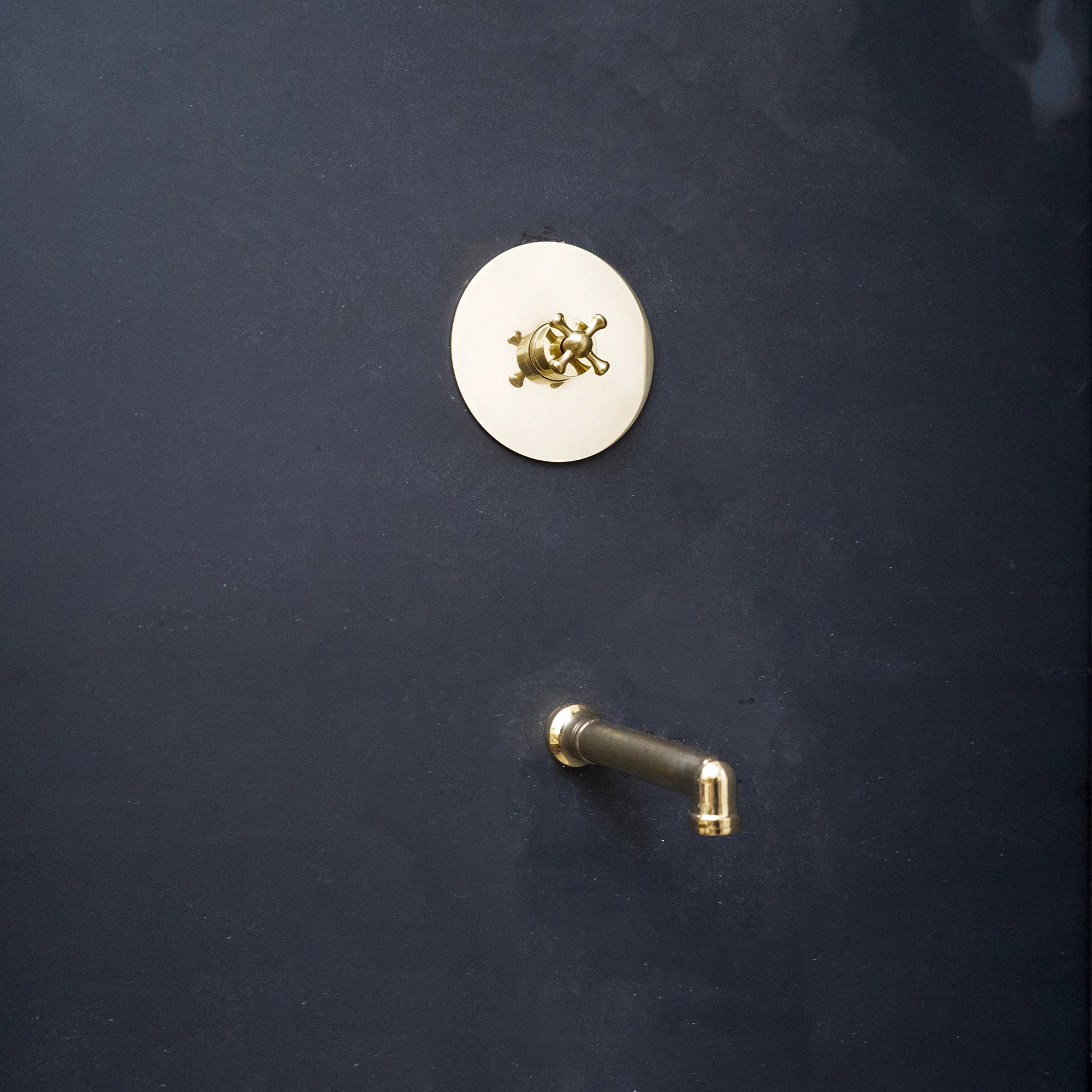 Handcrafted Solid Brass Single Handle Wall Mount Lavatory Faucet - Less Handle Bathroom Faucet | Brassna