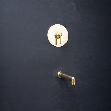 Luxury Brass Wall-Mounted Faucet for Tub, Lavatory, or Kitchen – Thermostatic Valve and 8" Spout Design