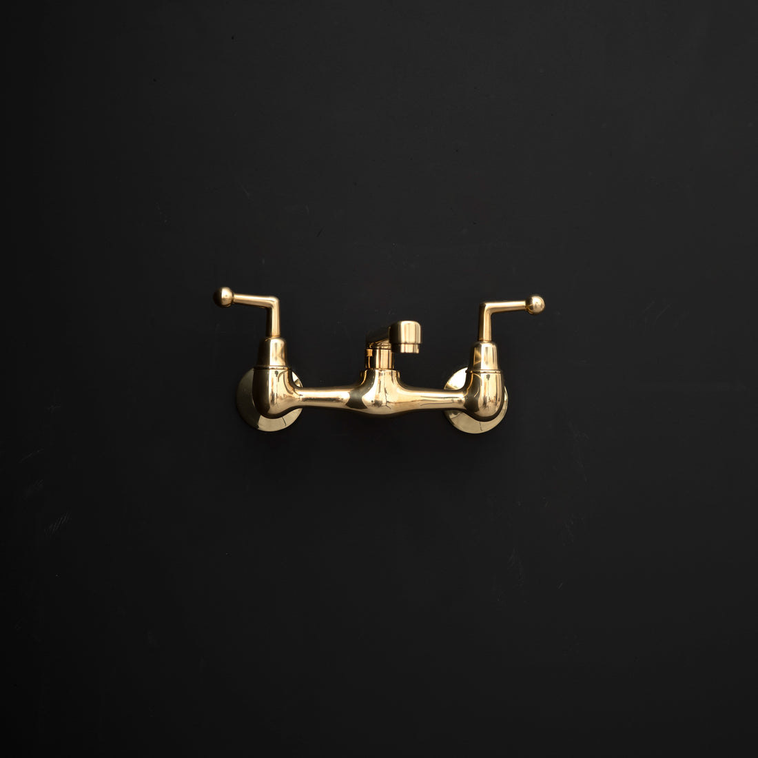 Artisan Aged Natural Brass Wall Mount Short Spout Utily Bridge Faicet