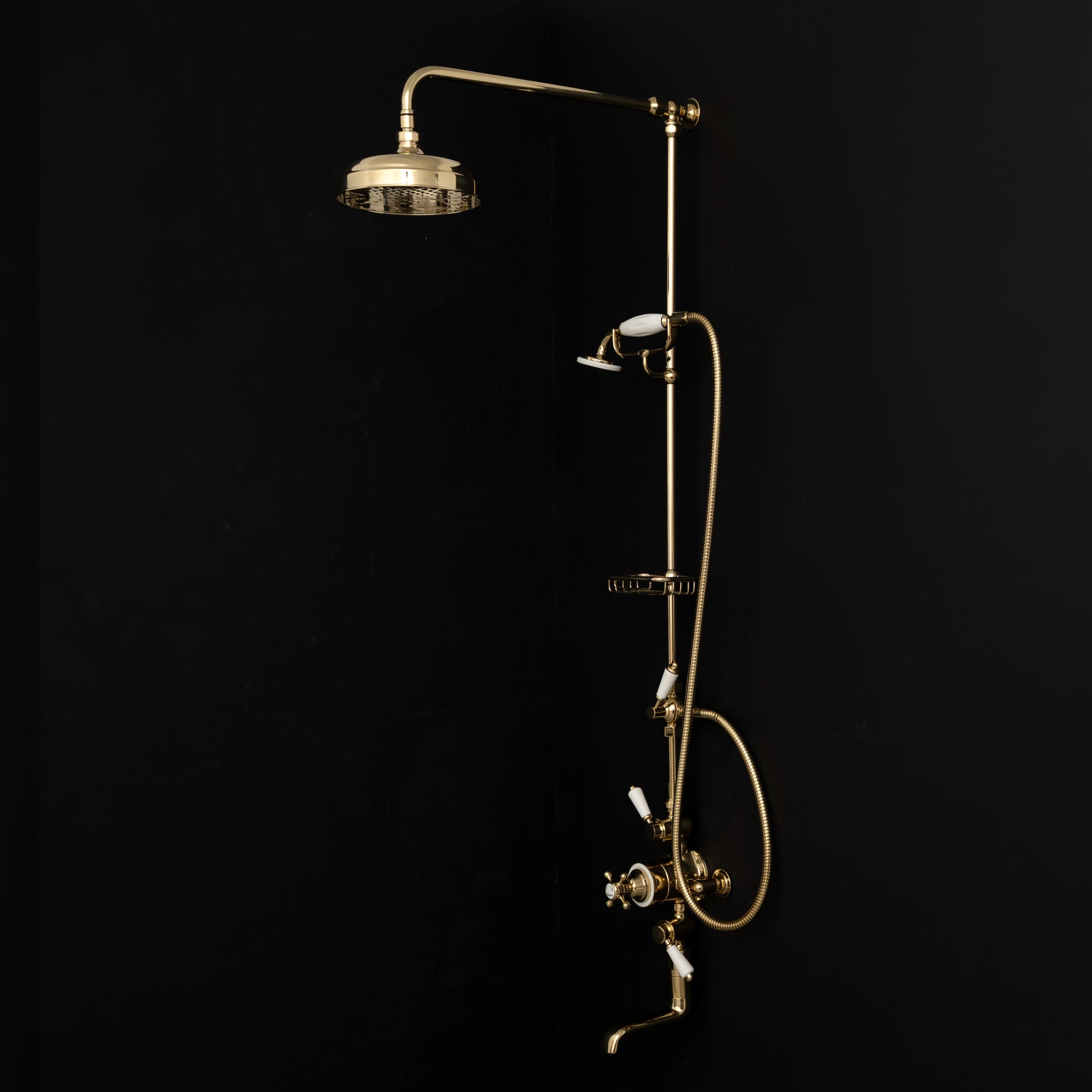 Handcrafted Solid Brass All-in-One Thermostatic Shower System - Detail View | Brassna
