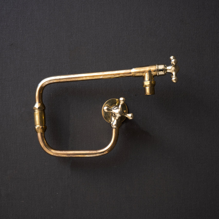 Unlacquered Brass Handcrafted Pot Filler Kitchen Faucet