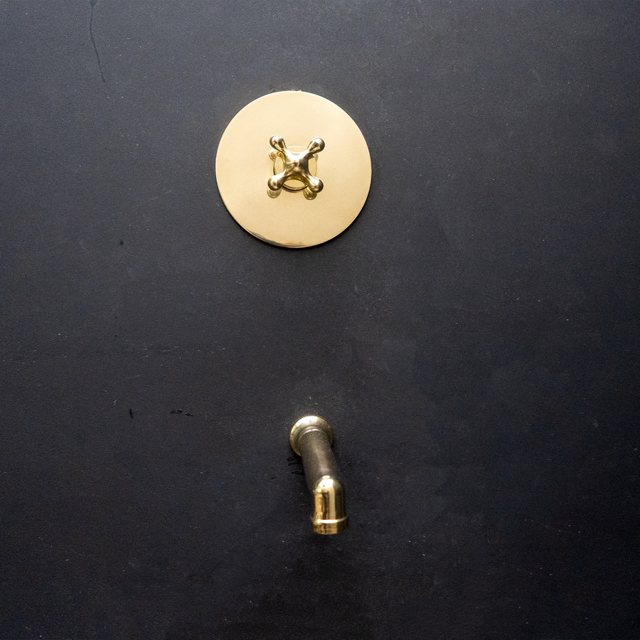 Single-Handle Wall Mount Tub Filler - Unlacquered Brass