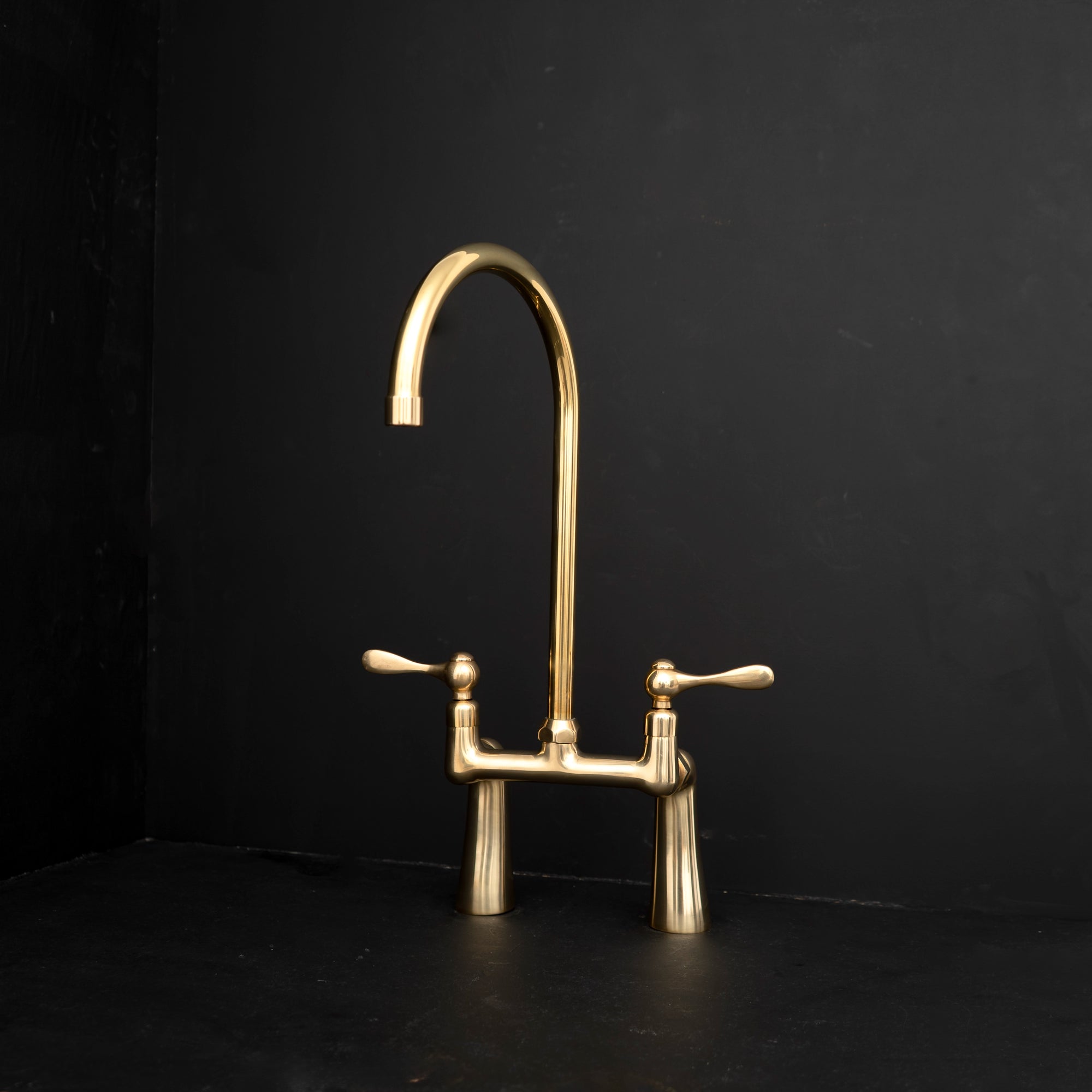 Handcrafted Solid Brass Harmony Brass Bridge Kitchen Faucet Kitchen Faucet | Brassna