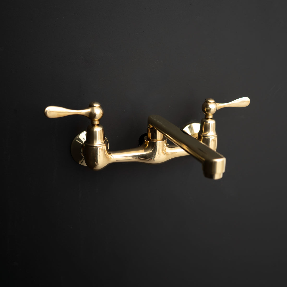 Artisan Aged Natural Brass Wall Mount Short Spout Utily Bridge Faicet