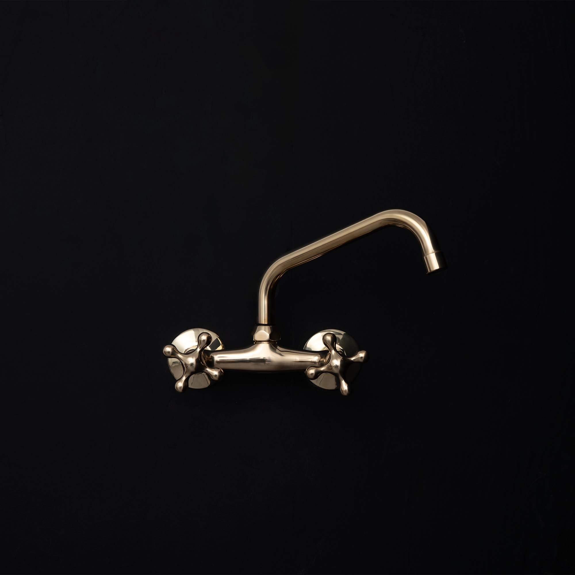  Wall Mounted Unlacquered Brass Faucet