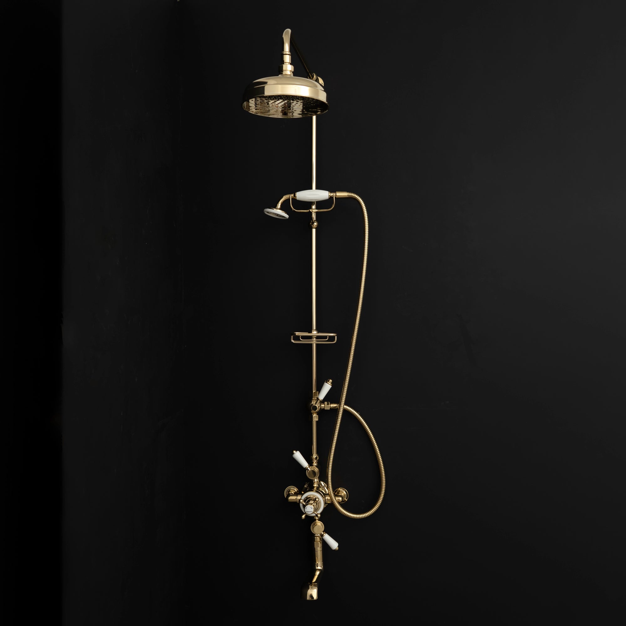 Handcrafted Solid Brass All-in-One Thermostatic Shower System - Detail View | Brassna