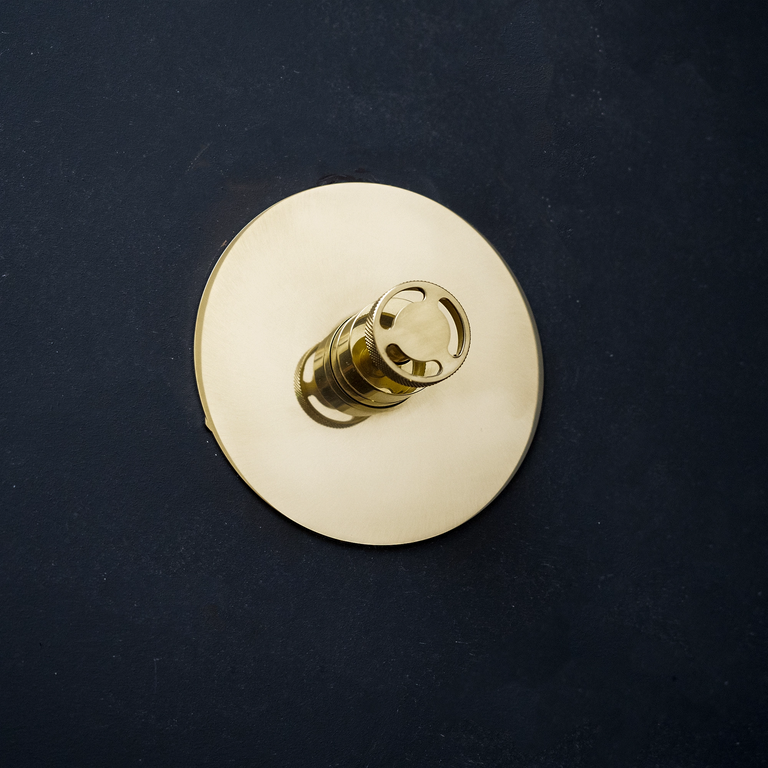 Unlacquered Brass Wall Mount Faucet - Less Handle