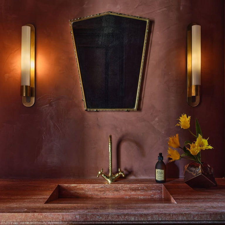 Single Hole Unlacquered Brass Gooseneck Faucet, Handracfted Engraving Bathroom Faucet, Kitchen Faucet Single Hole Gooseneck Faucet