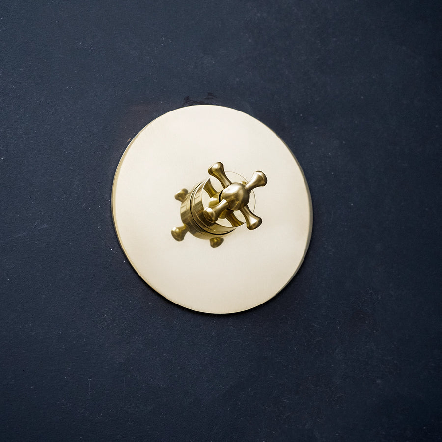 Unlacquered brass Single Handle Wall Mount Lavatory Faucet - Less Handle