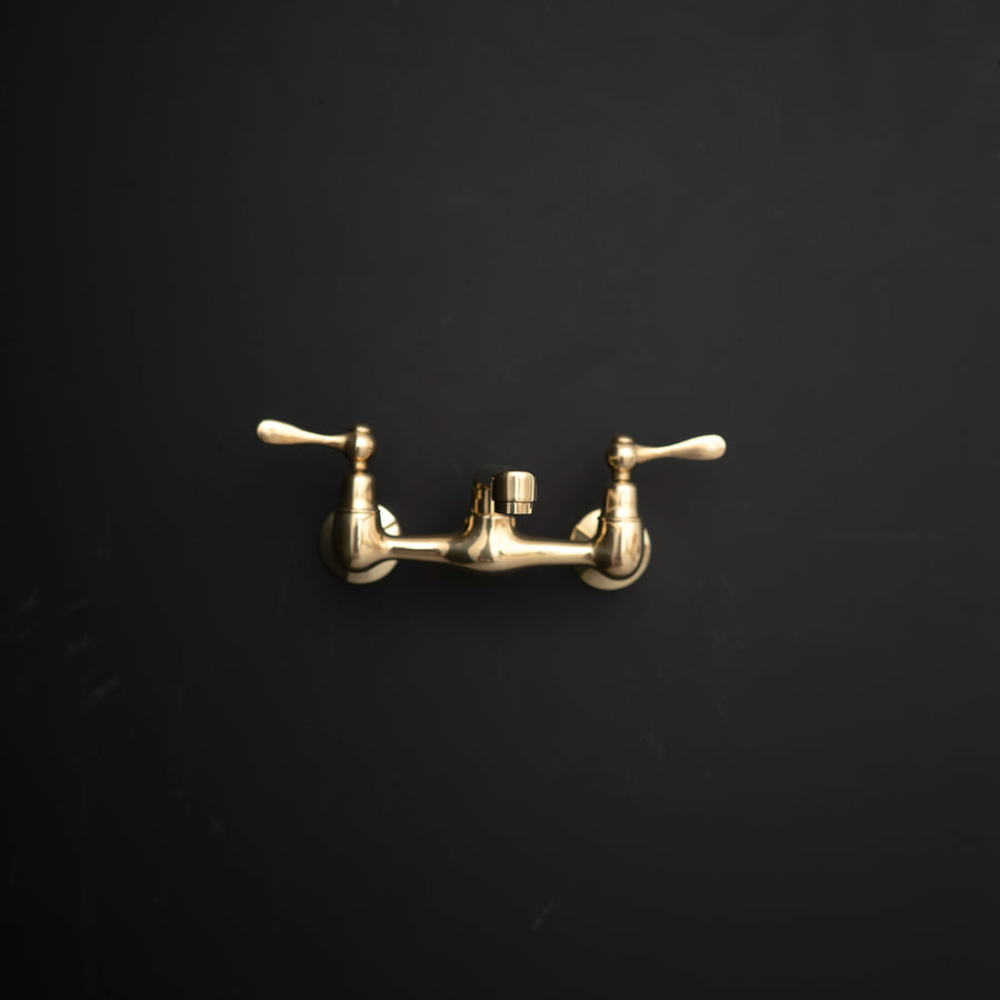 Artisan Aged Natural Brass Wall Mount Short Spout Utily Bridge Faicet