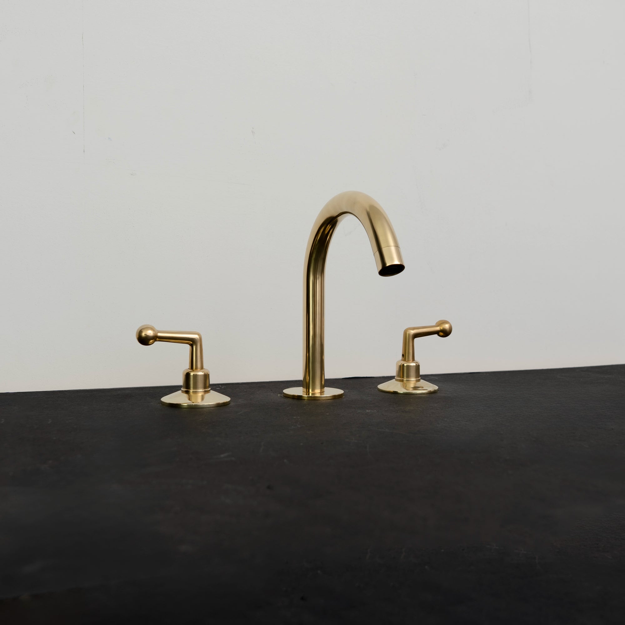 Brass Bathroom Faucet Arch: - Never Plated | Brassna The Golden Arch: A Modern Brass Bathroom Faucet